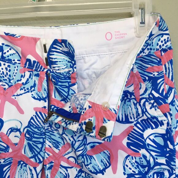 Lilly Pulitzer Chipper Shorts Women 0 Cotton Tropical Print Bermuda 10” Preppy - Picture 8 of 12